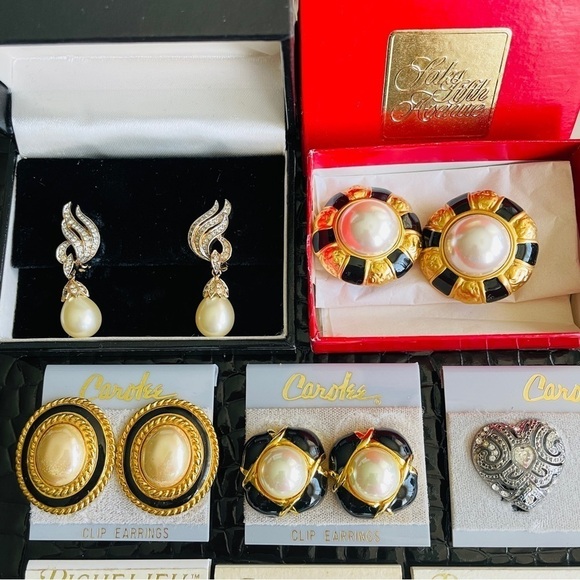 Crown Trifari Vintage Gold Plated Sea Shell Statement Nautical Clip On E… - Picture 10 of 15